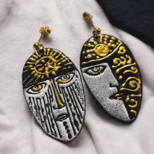 Sun and Moon (white black oval) - Nap és Hold (fehér fekete ovális)