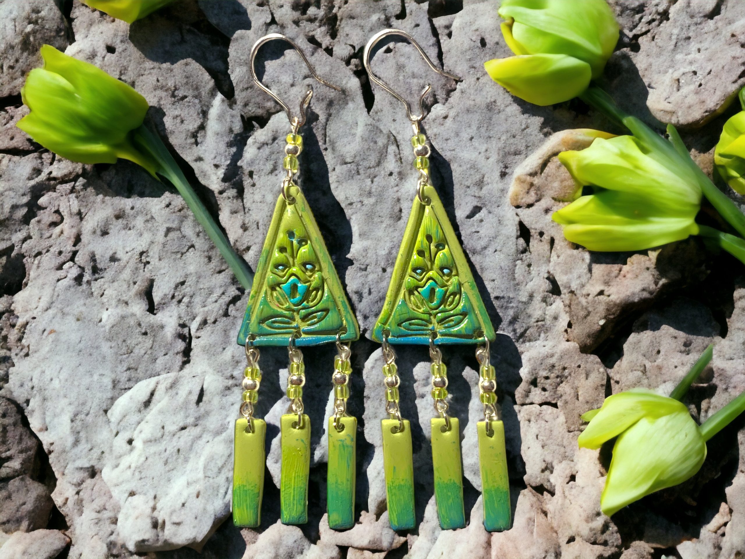 Green Hungarian Folk Motifs - Magyar népi motívumok zöldben - Image 3