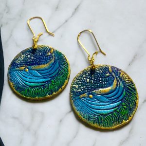 Whale Blue Round - Kerek kék bálnás