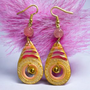 Pink and Gold Teardrop - Rózsaszín és arany csepp