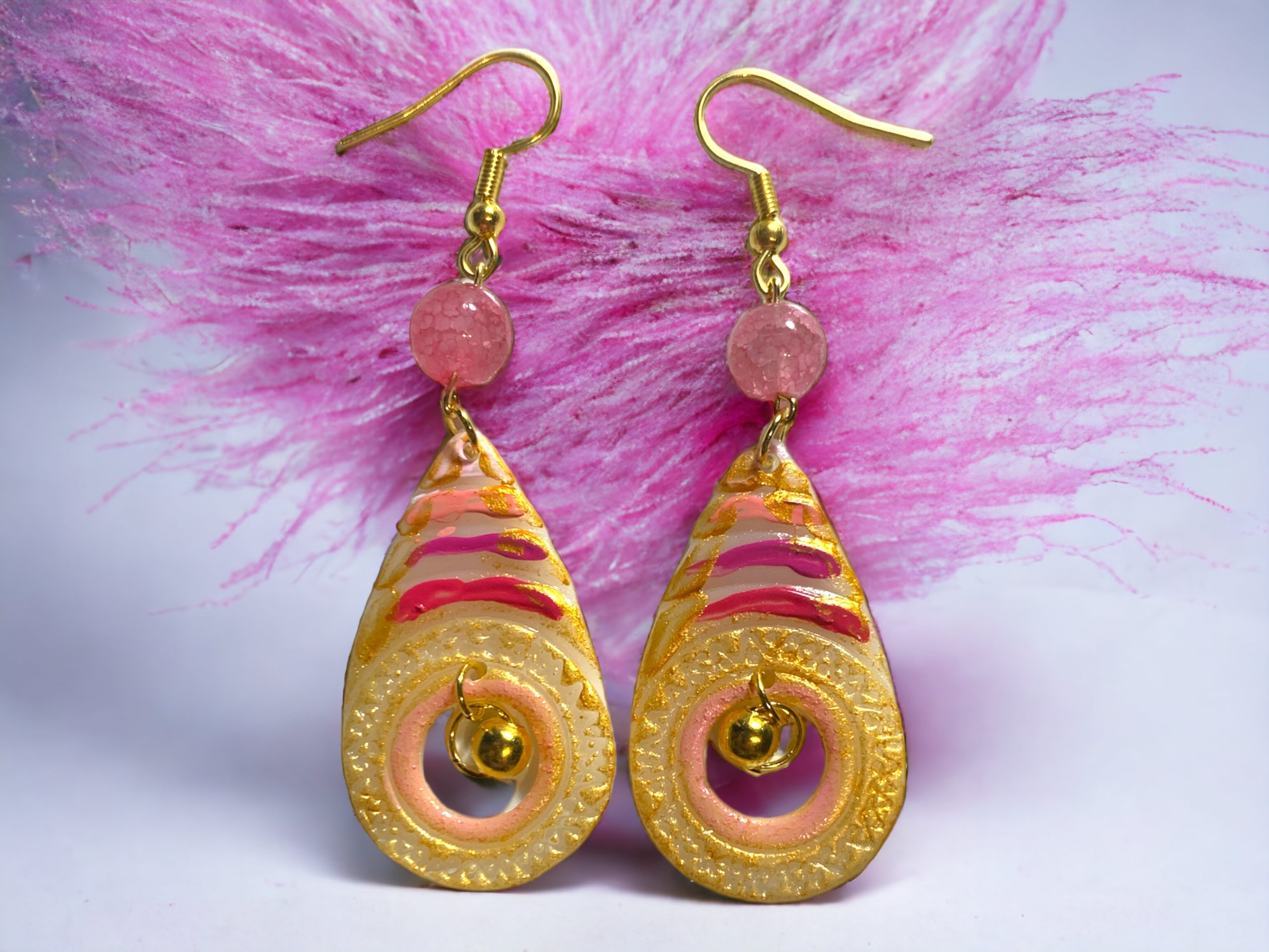 Pink and Gold Teardrop - Rózsaszín és arany csepp